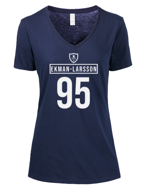 Away Jersey Oliver Ekman Larsson Premium Ladies V-Neck T-Shirt | Swagsta
