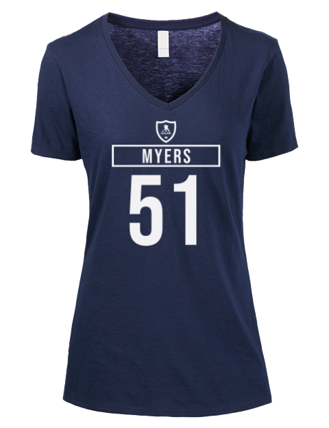 Away Jersey Philippe Myers Premium Ladies V-Neck T-Shirt | Swagsta