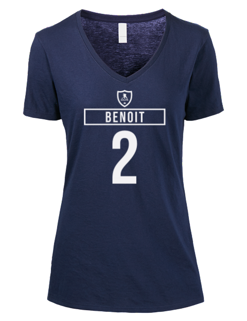 Away Jersey Simon Benoit Premium Ladies V-Neck T-Shirt | Swagsta