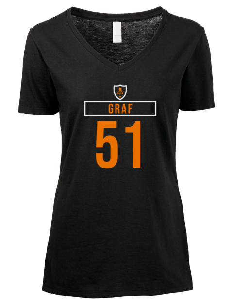Away Jersey Collin Graf Premium Ladies V-Neck T-Shirt | Swagsta