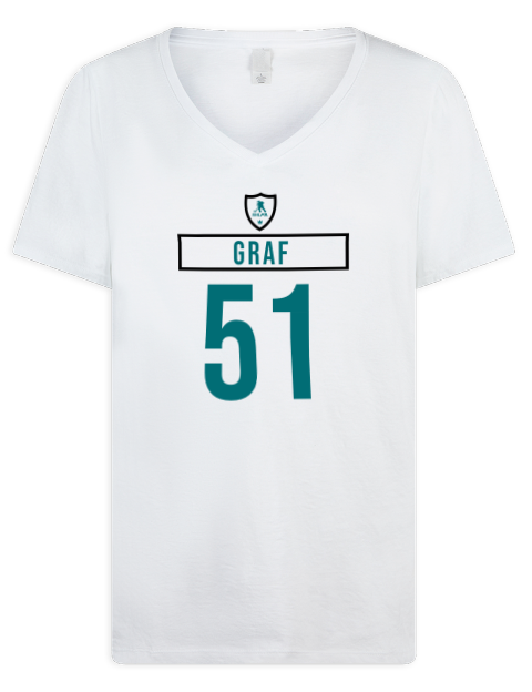 Home Jersey Collin Graf Premium Ladies V-Neck T-Shirt | Swagsta