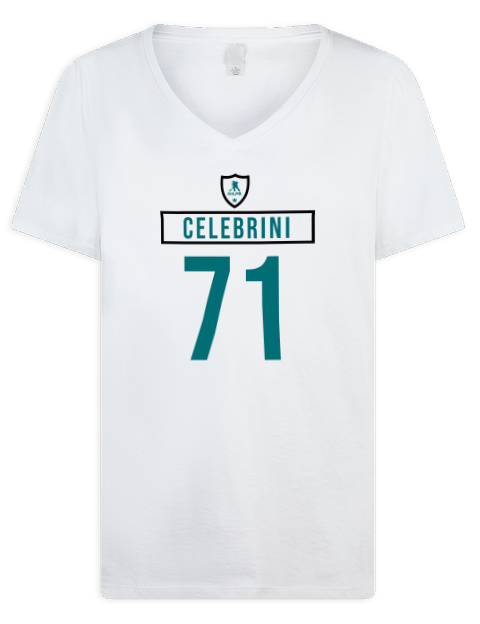 Home Jersey Macklin Celebrini Premium Ladies V-Neck T-Shirt | Swagsta