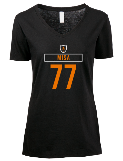 Away Jersey Michael Misa Premium Ladies V-Neck T-Shirt | Swagsta