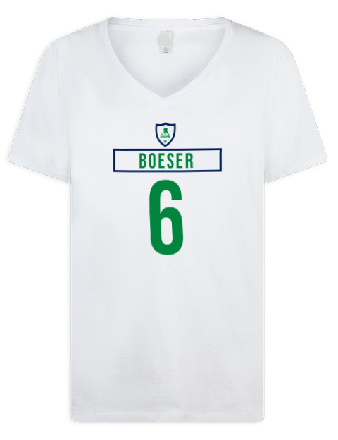 Home Jersey Brock Boeser Premium Ladies V-Neck T-Shirt | Swagsta
