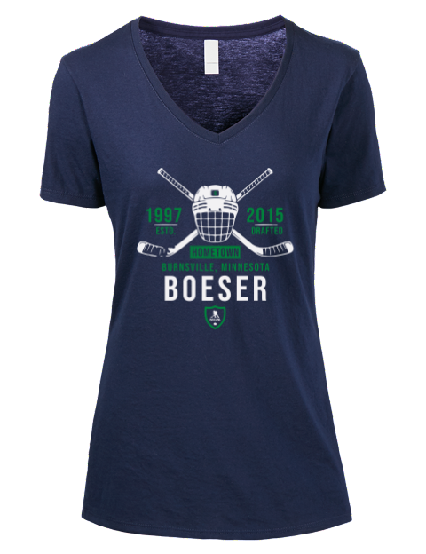Heritage Brock Boeser Premium Ladies V-Neck T-Shirt | Swagsta