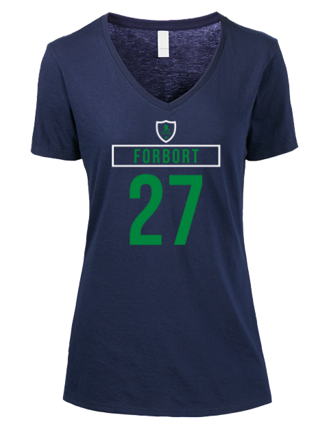 Away Jersey Derek Forbort Premium Ladies V-Neck T-Shirt | Swagsta