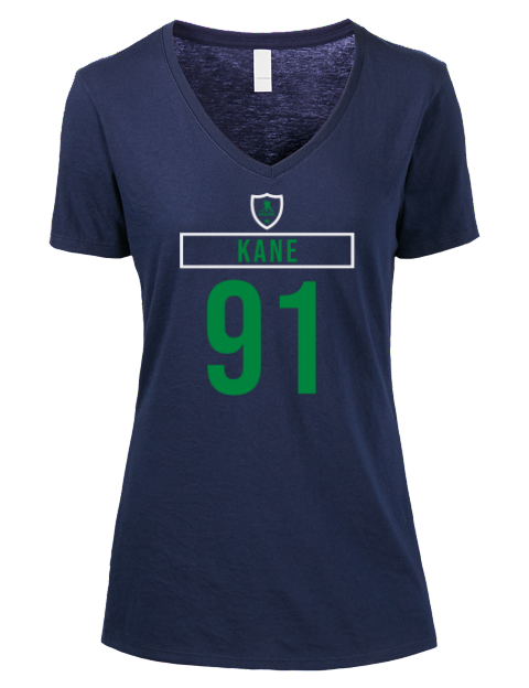 Away Jersey Evander Kane Premium Ladies V-Neck T-Shirt | Swagsta