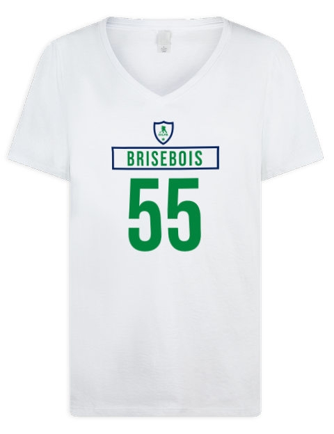 Home Jersey Guillaume Brisebois Premium Ladies V-Neck T-Shirt | Swagsta