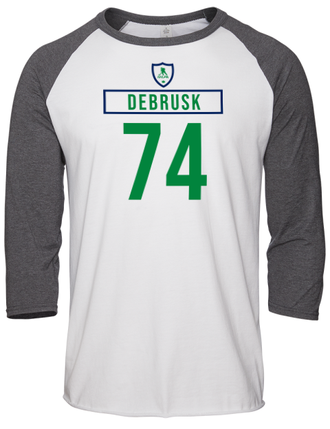 Home Jersey Jake Debrusk Unisex Premium Three-Quarter Raglan T-Shirt | Swagsta
