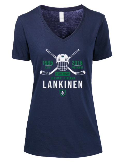 Heritage Kevin Lankinen Premium Ladies V-Neck T-Shirt | Swagsta