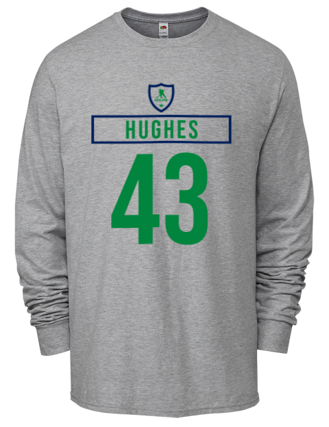 Home Jersey Quinn Hughes Men's Long-Sleeve T-Shirt | Swagsta