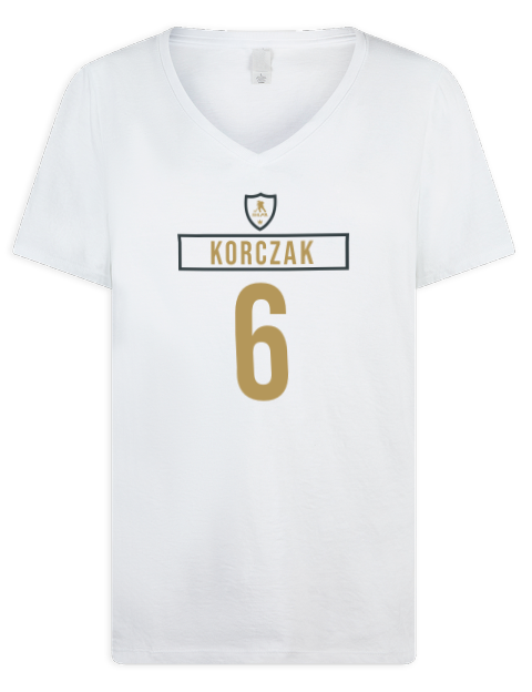 Home Jersey Kaedon Korczak Premium Ladies V-Neck T-Shirt | Swagsta