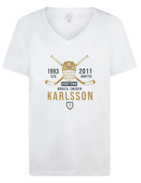 Classic Heritage William Karlsson Premium Ladies V-Neck T-Shirt | Swagsta