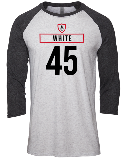 Home Jersey Colton White Unisex Premium Three-Quarter Raglan T-Shirt | Swagsta