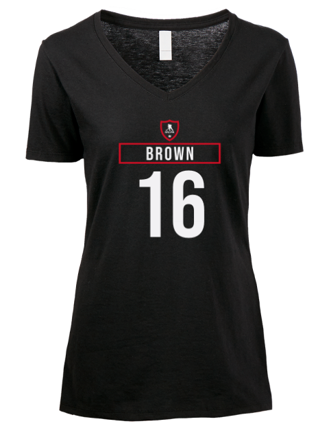 Away Jersey Connor Brown Premium Ladies V-Neck T-Shirt | Swagsta