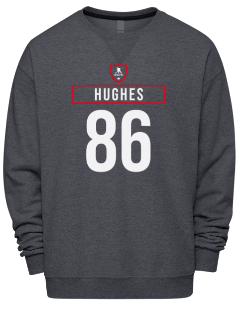Away Jersey Jack Hughes Premium Unisex Crewneck Sweatshirt | Swagsta