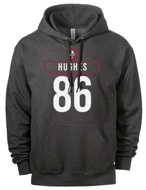 Away Jersey Jack Hughes Eco Premium Unisex Hooded Sweatshirt | Swagsta