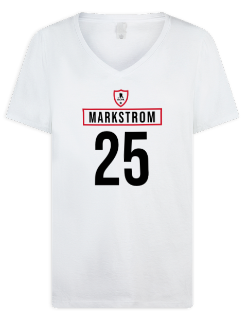 Home Jersey Jacob Markstrom Premium Ladies V-Neck T-Shirt | Swagsta