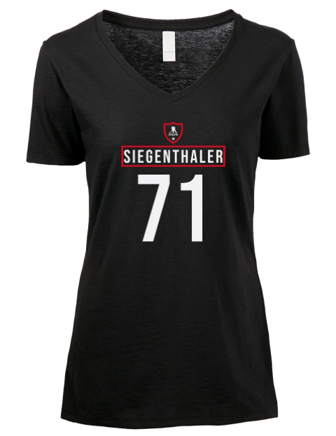 Away Jersey Jonas Siegenthaler Premium Ladies V-Neck T-Shirt | Swagsta