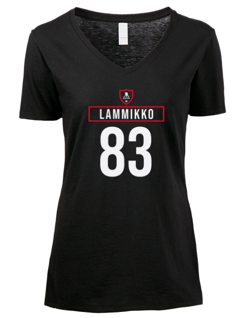 Away Jersey Juho Lammikko Premium Ladies V-Neck T-Shirt | Swagsta
