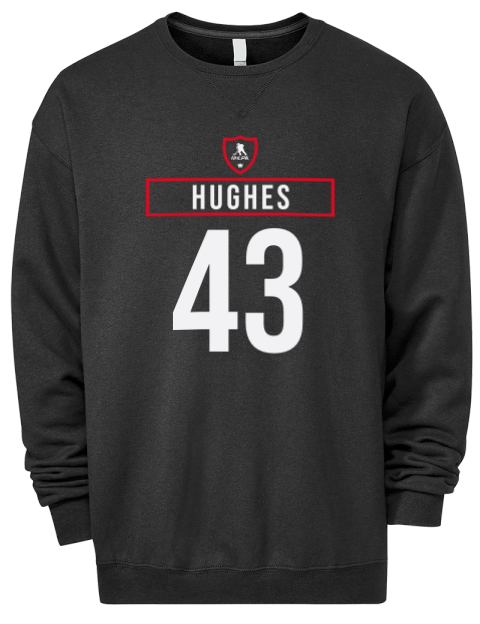 Away Jersey Luke Hughes Premium Unisex Crewneck Sweatshirt | Swagsta