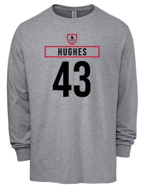 Home Jersey Luke Hughes Men's Premium Blend Long Sleeve-T-Shirt | Swagsta
