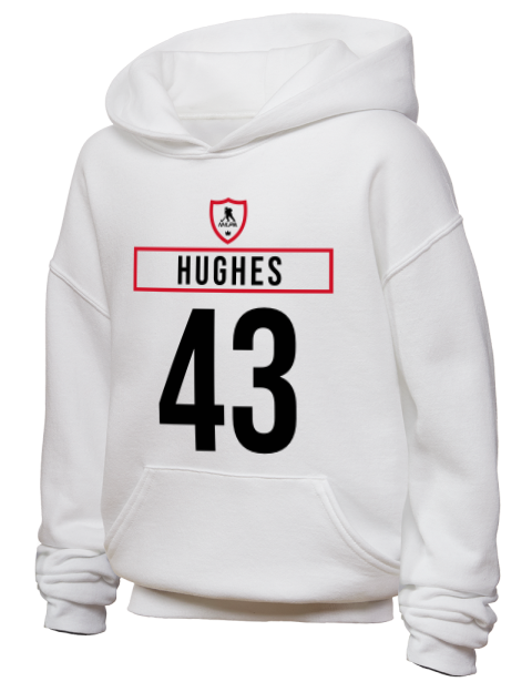 Home Jersey Luke Hughes Youth Hooded Sweatshirt | Swagsta