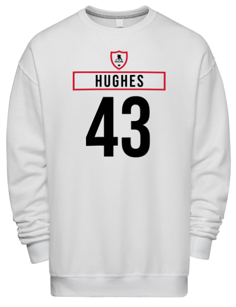 Home Jersey Luke Hughes Premium Unisex Crewneck Sweatshirt | Swagsta