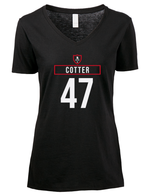 Away Jersey Paul Cotter Premium Ladies V-Neck T-Shirt | Swagsta
