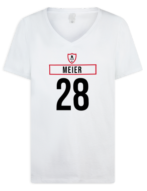 Home Jersey Timo Meier Premium Ladies V-Neck T-Shirt | Swagsta
