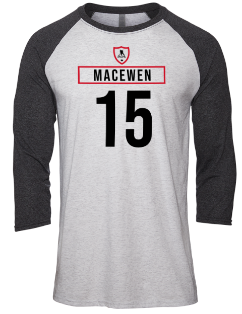 Home Jersey Zack MacEwen Unisex Premium Three-Quarter Raglan T-Shirt | Swagsta
