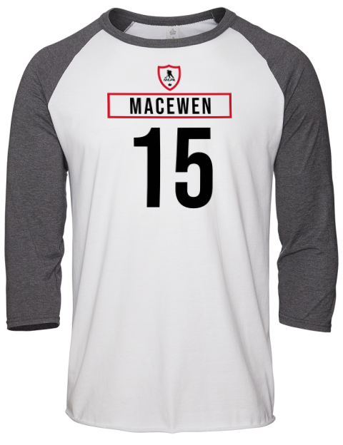 Home Jersey Zack MacEwen Unisex Premium Three-Quarter Raglan T-Shirt | Swagsta