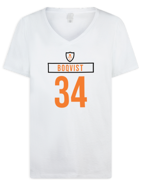 Home Jersey Adam Boqvist Premium Ladies V-Neck T-Shirt | Swagsta