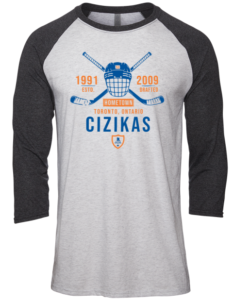 Classic Heritage Casey Cizikas Unisex Premium Three-Quarter Raglan T-Shirt | Swagsta