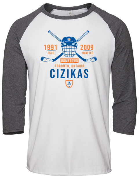 Classic Heritage Casey Cizikas Unisex Premium Three-Quarter Raglan T-Shirt | Swagsta