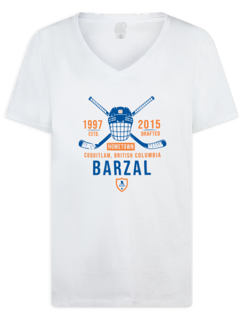 Classic Heritage Mathew Barzal Premium Ladies V-Neck T-Shirt | Swagsta
