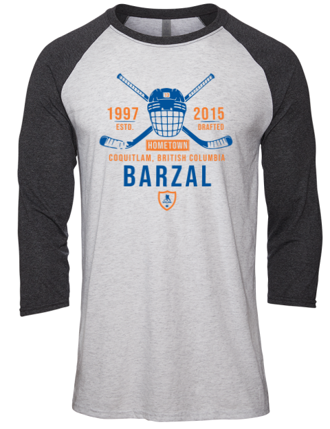 Classic Heritage Mathew Barzal Unisex Premium Three-Quarter Raglan T-Shirt | Swagsta