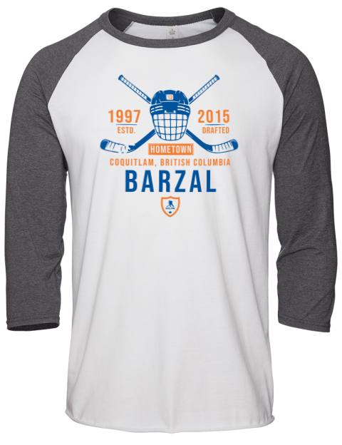 Classic Heritage Mathew Barzal Unisex Premium Three-Quarter Raglan T-Shirt | Swagsta