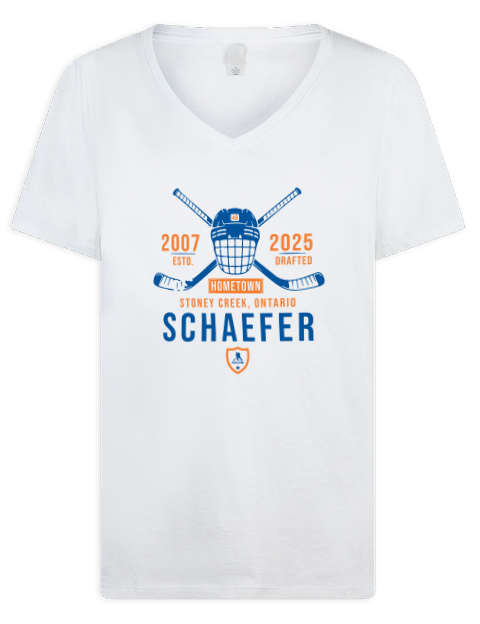 Classic Heritage Matthew Schaefer Premium Ladies V-Neck T-Shirt | Swagsta