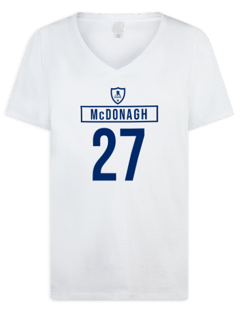 2A Home Jersey Ryan Mcdonagh Premium Ladies V-Neck T-Shirt | Swagsta