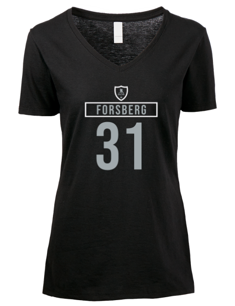 Away Jersey Anton Forsberg Premium Ladies V-Neck T-Shirt | Swagsta