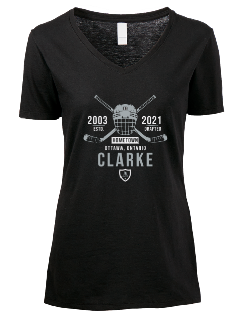 Heritage brandt clarke Premium Ladies V-Neck T-Shirt | Swagsta