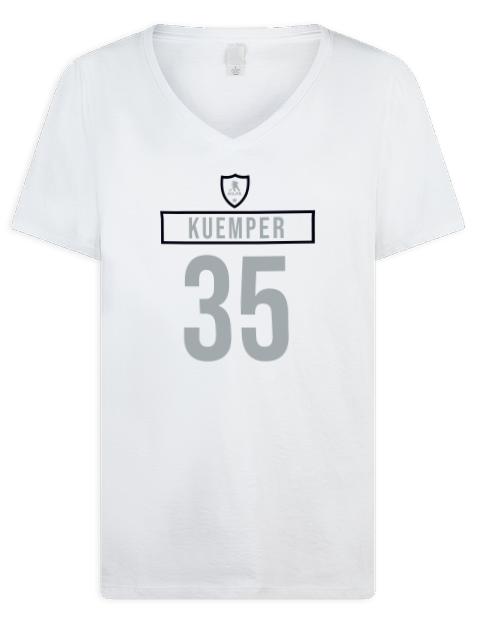 Home Jersey Darcy Kuemper Premium Ladies V-Neck T-Shirt | Swagsta