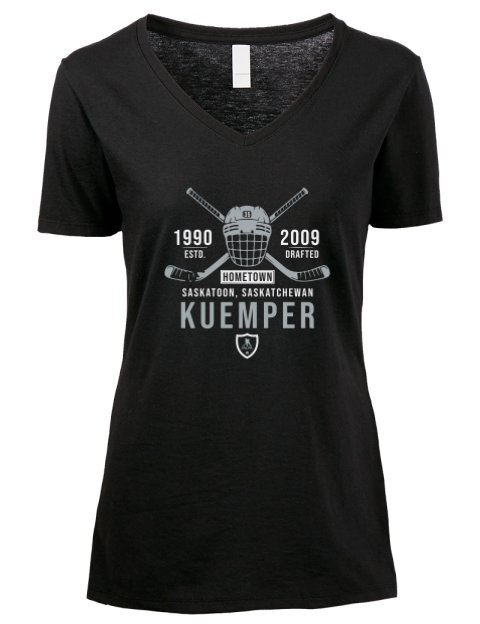 Heritage Darcy Kuemper Premium Ladies V-Neck T-Shirt | Swagsta
