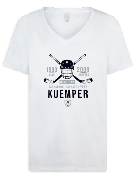 Classic Heritage Darcy Kuemper Premium Ladies V-Neck T-Shirt | Swagsta