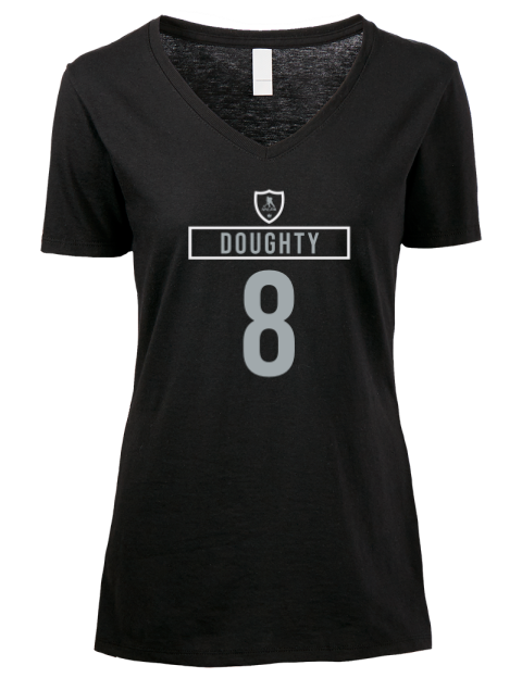 Away Jersey Drew Doughty Premium Ladies V-Neck T-Shirt | Swagsta