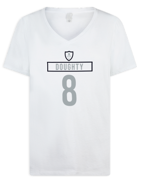 Home Jersey Drew Doughty Premium Ladies V-Neck T-Shirt | Swagsta