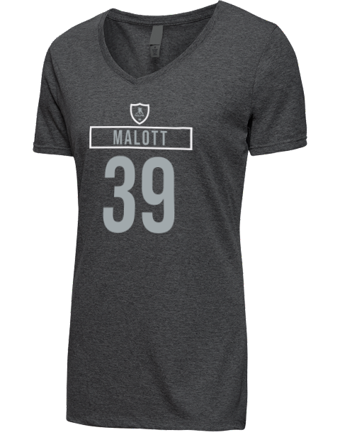 Away Jersey Jeff Malott Premium Ladies V-Neck T-Shirt | Swagsta