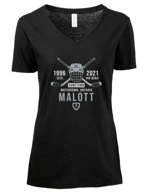 Heritage Jeff Malott Premium Ladies V-Neck T-Shirt | Swagsta