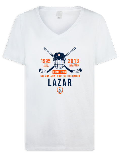 Classic Heritage Curtis Lazar Premium Ladies V-Neck T-Shirt | Swagsta